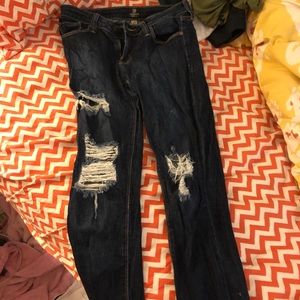 Alegrae fringe bottom cut jeans